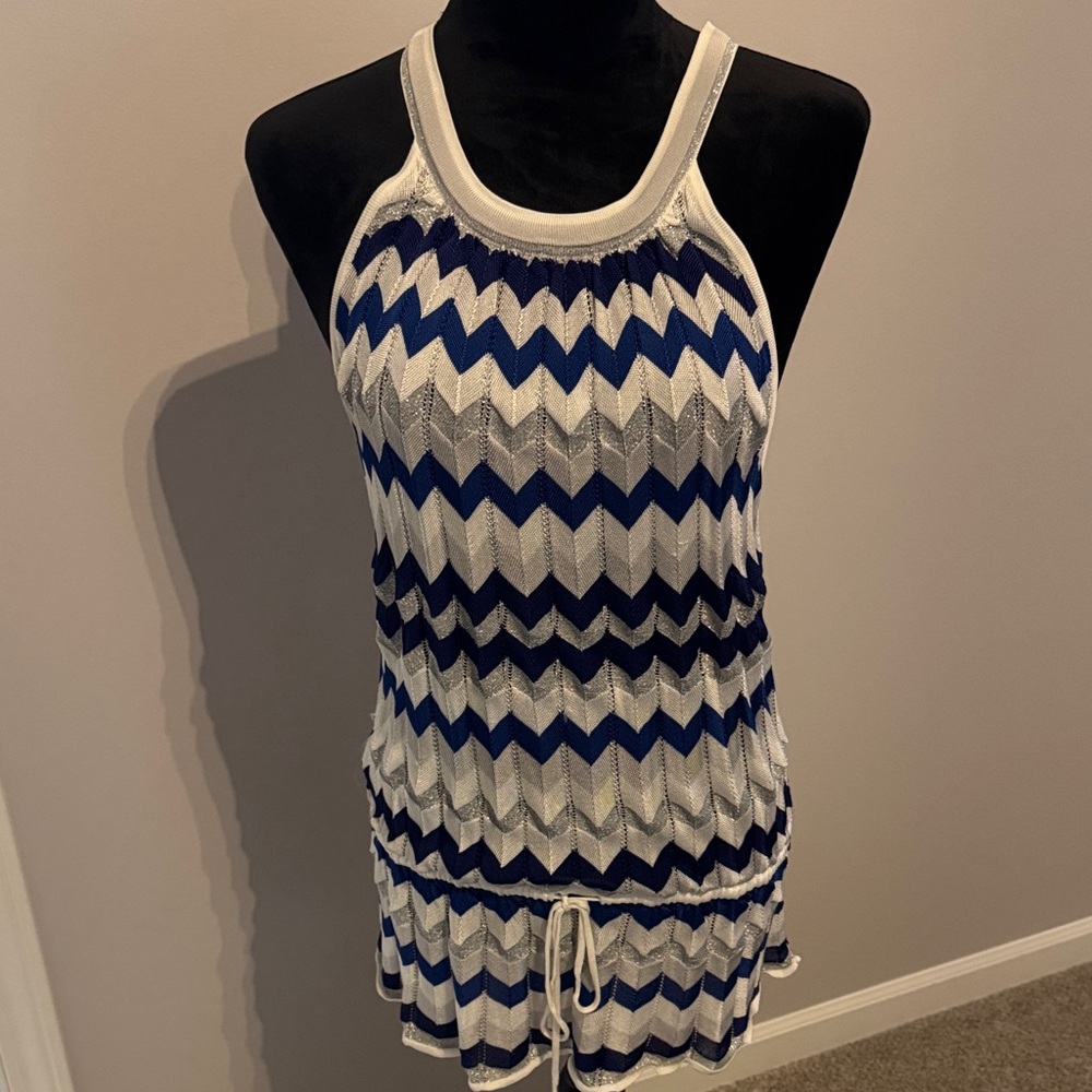 Chevron shirt in Blue and White